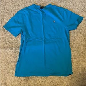 Cyan short sleeve polo shirt